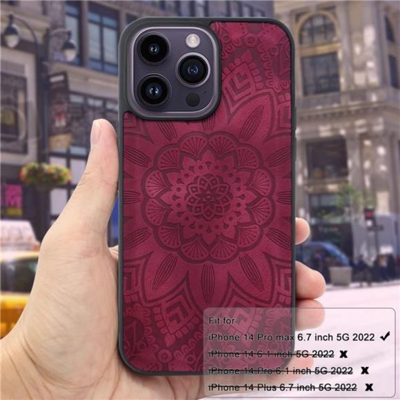 For iPhone 14 Pro Max 6.7in 5G 2022 Durable PU Leather Wallet Case with Strap - Picture 6 of 6